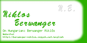 miklos berwanger business card